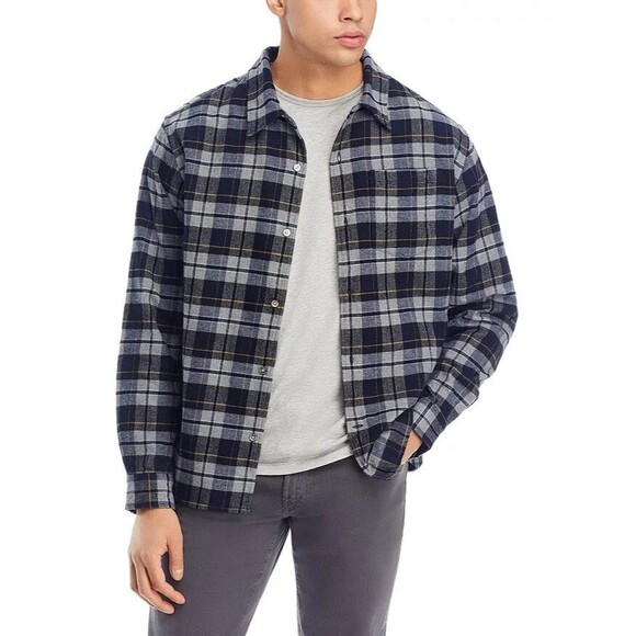 NORSE PROJECTS Shirt Mens Small Gray Check Button Up CARSTEN FLANNEL $215 - Picture 2 of 11